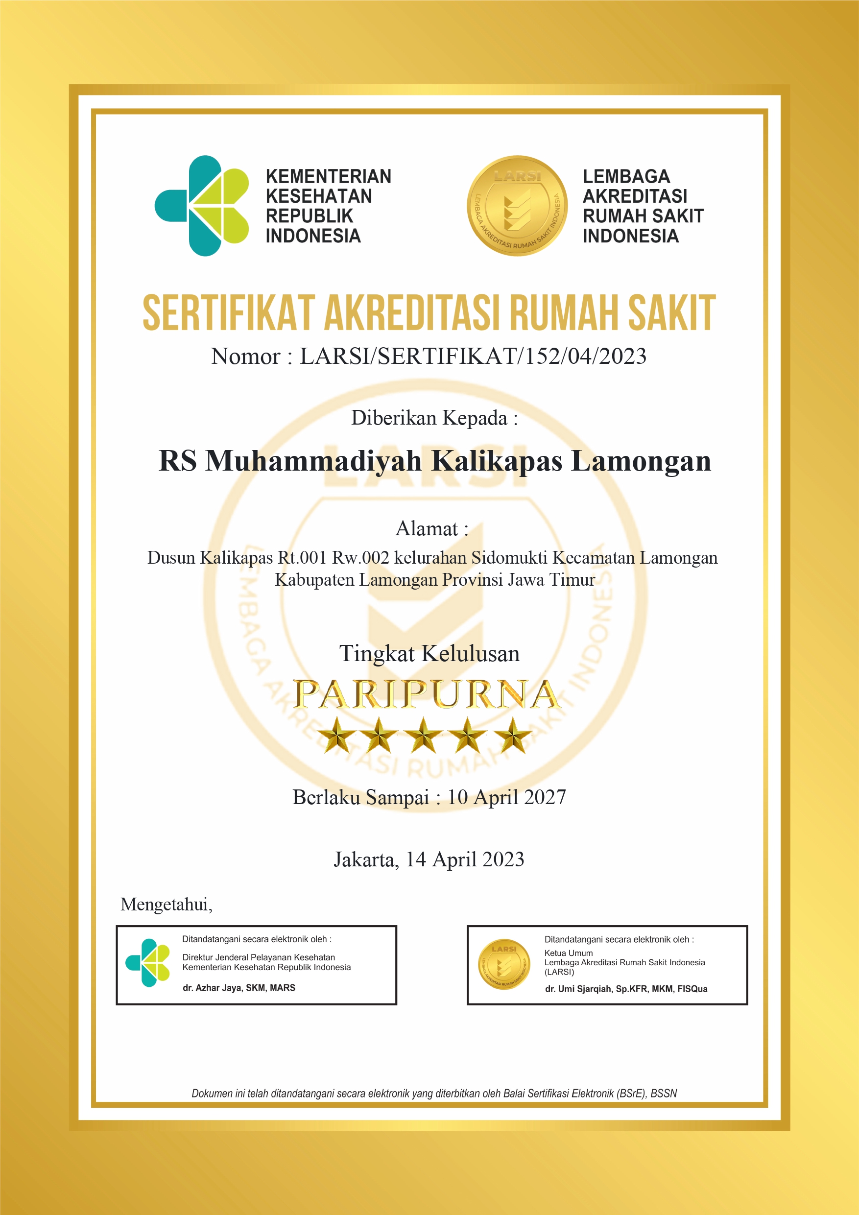 Sertifikat Akreditasi